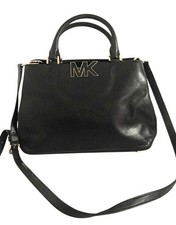 Michael Kors Black Leather Medium Satchel Bag