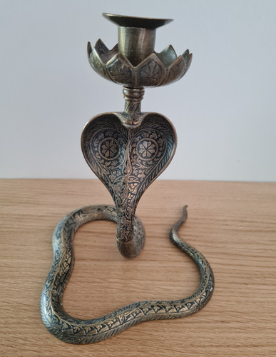 Vintage engraved brass - brass, cobra