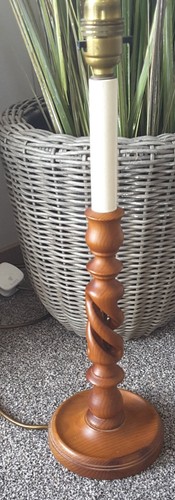 Vintage wood table lamp barley - vintage,