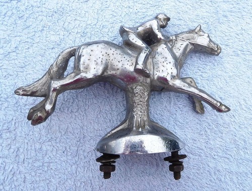Jockey horse car mascot - jockey, hood