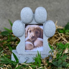 Paw Shaped Pet Memorial Stone Outdoor Garden Dog Marker Resin Weatherproof