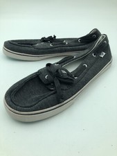 ROXY Dory III Slip On Lace Comfort Boat Shoes Charcoal White 10M