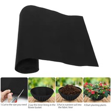 Fabric Liner for Large Veg Trough Planter Garden Raised Bed 160cm x 290cm Black