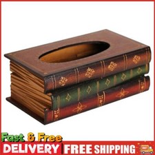 Book Shaped Retro Tissue Box Holder Creative Tissue Storage Case for Home Decor