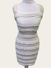Alaia White Textured Knit Mini Dress in 36FR- Sculpted Signature Design