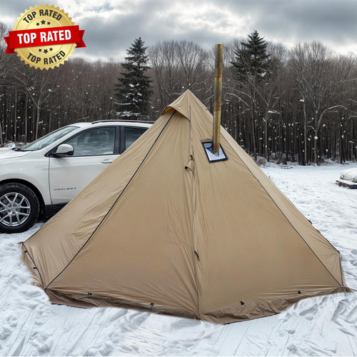 Camping hot tent with - hot,