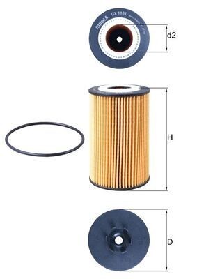 Mahle 1161d oil filter fits - ox,