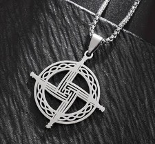 Silver Saint St Brigid Irish Celtic Pagan Cross Pendant Necklace Brigid's F20