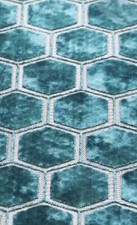 DESIGNERS GUILD FABRIC MANIPUR  COLOUR DUCK EGG FDG2832/05  CUT VELVET interiors