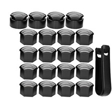 20x 17mm Black Gloss Alloy