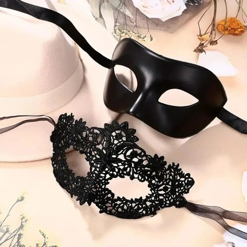 2pcs black lace - 2pcs, masquerade