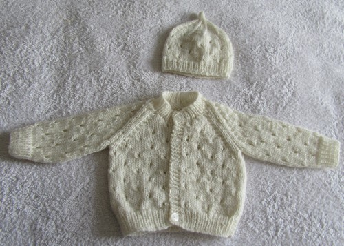 Hand knitted patterned
