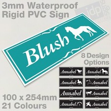 PERSONALISED HORSE STABLE DOOR NAME SIGN - 8 DESIGN OPTIONS – 21 COLOURS