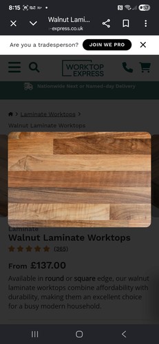 Walnut block worktops - block,