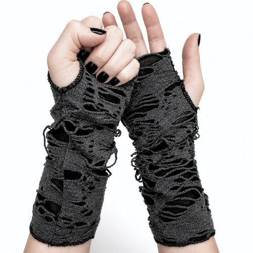 Black distressed goth arm - distressed,
