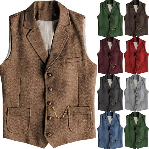 Mens tweed waistcoat - mens,