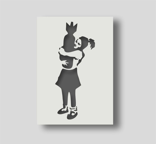 Banksy bomb hugger stencil - stencil, for