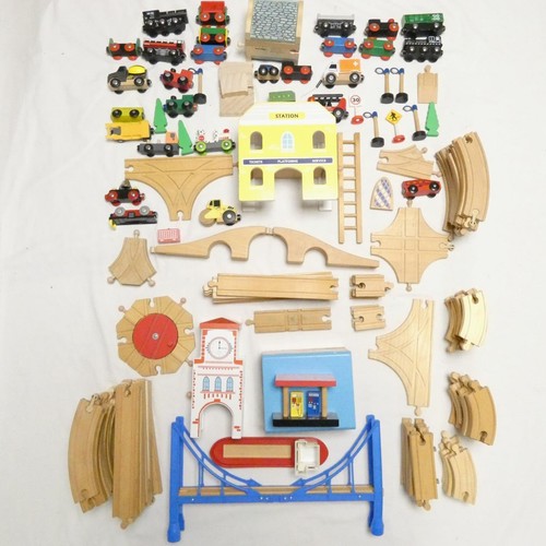 Wooden train set track - train, &