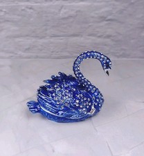 Metal Hand Painted Blue Swan