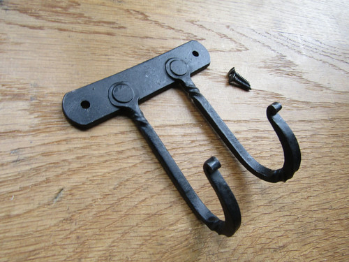 Rustic iron kitchen hooks old