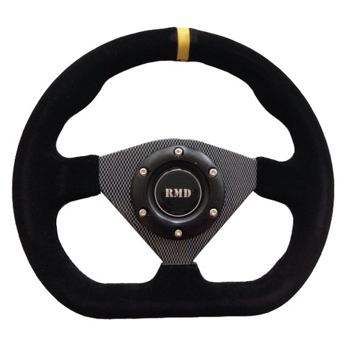 Steering wheel flat suede - wheel,