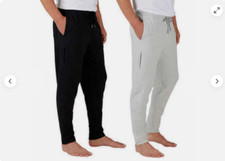 EDDIE BAUER MEN'S 2 PK LOUNGE SLEEPWEAR  PANTS(BLACK/GRAY LARGE)NWOT