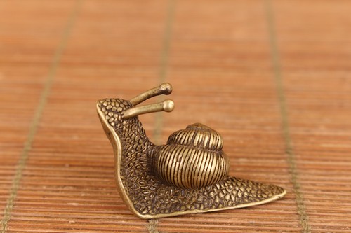 Japanese bronze snail statue - bronze,