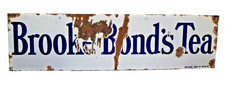 Vintage Brooke Bond’s Tea Porcelain Enamel Advertising Sign Falkirk Iron Co 30x8