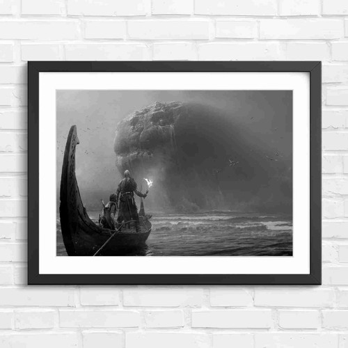 Fantasy viking warrior boat - viking,