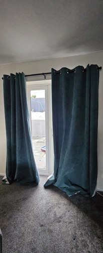 Dunelm teal ribbed - dunelm, curtains