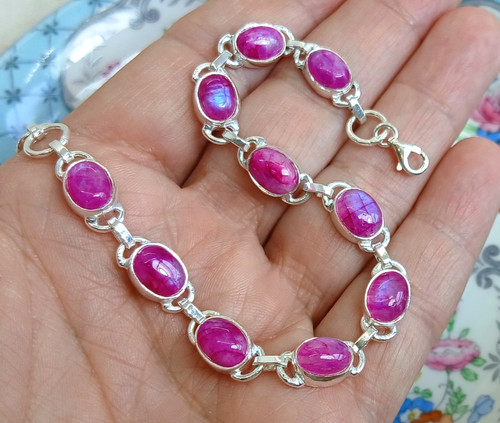 Pink rainbow moonstone 925 - rainbow,