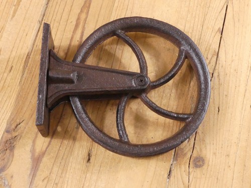 Rustic cast iron pulley wall - iron,
