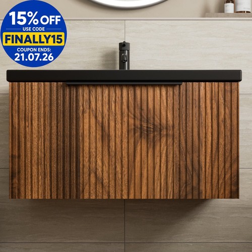 Fluted 800mm bathroom - fluted, vanity