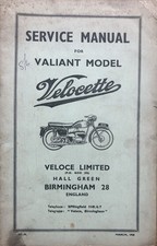 VELOCETTE VALIANT MODEL - SERVICE MANUAL 1958