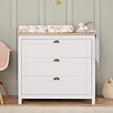 Chest Of Drawers Change Table Baby Nursery Changing Unit White Oak Finish