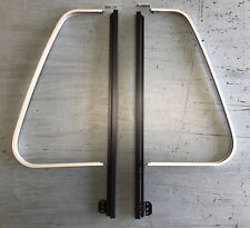Pair VW T2 fixed quarter 1/4 light aluminium bars in black & C frames Alu C9014B