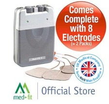 Med-Fit 1 Dual Channel Tens Machine-Fast Effective Pain Relief with 8 Electrodes