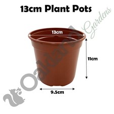 13cm Plant Pots 1 Litre Plastic Tall Deep Full Nursery Flower Pot 5" Seedling
