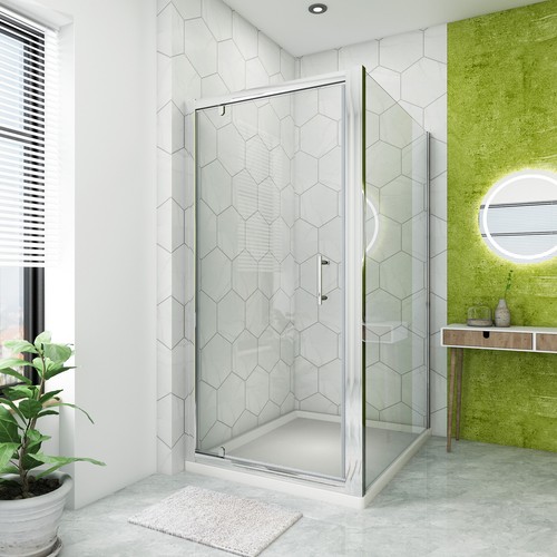 Pivot shower door enclosure - shower,