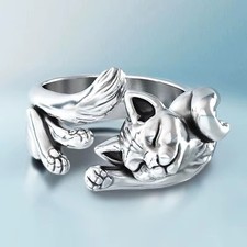 Vintage Cat Adjustable Ring