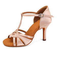 Women Ballroom Latin Dance Shoes Silk Satin Girls Ladies Tango Salsa Shoes 8.5cm