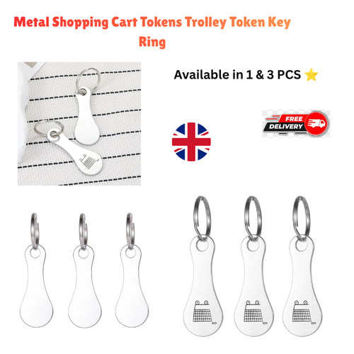 3pcs trolley coin keyring - coin,