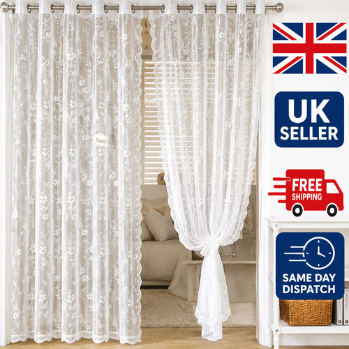 1pc lace sheer curtains eyelet - lace,