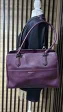 COCCINELLE Italian Real leather Purple Aubergine Maroon Large Tote Shoulder Bag