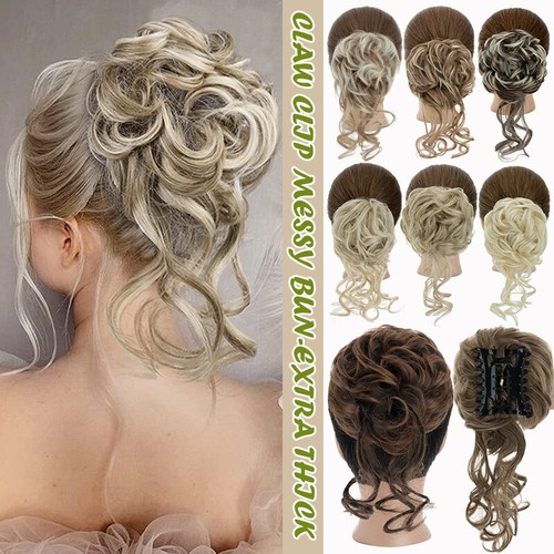 Claw jaw clip messy bun - on,