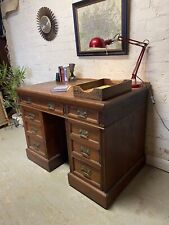 Antique Pedestal desk drawers study office old school clerks home work station c