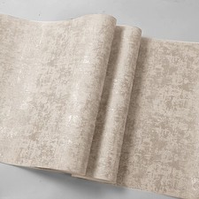 Glitter Textured Beige Wallpaper Metallic Silver Wall Papers for Bedroom Home UK