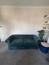 Green Teal Velvet 3 Seater