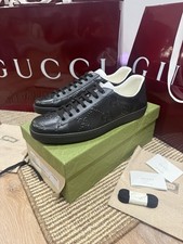 Gucci Mens Black Leather GG