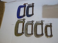 Set of Six Record Junior G Clamps - 2.5, 3 & 4" Capacity - Made in England